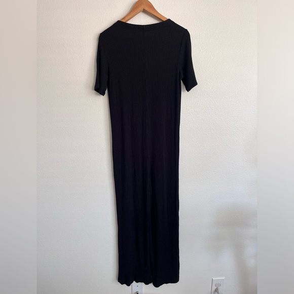 Reformation Jeans Black Camille Ribbed Knit Jumpsuit Size large - Picture 9 of 15
